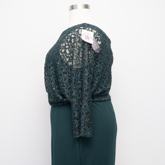 Betsy & Adam -  Lace-Top Asymmetric Long Dress - Picture 14 of 14